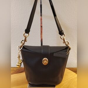 Coach Black Crossbody Bag with Gold Accents